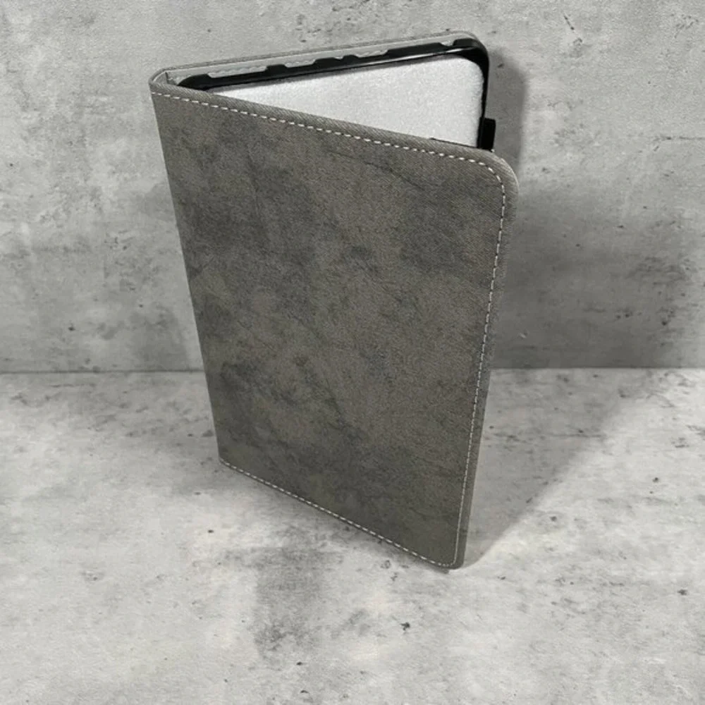 NEW Amzn Fire 2022 HD 8 Tablet Case‎ Gray Denim Multi Pocket Functional